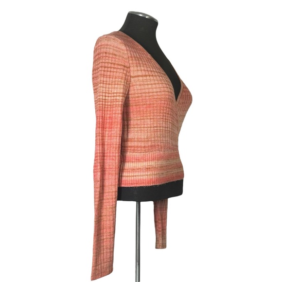 American Eagle – Space Dye Knit Long Sleeve Wrap Crop Top – Medium - Picture 5 of 9